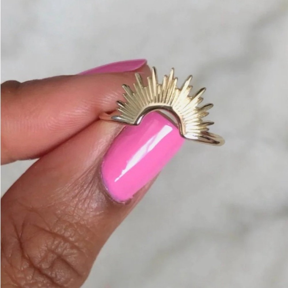 Sunrise Sunset Ring Gold Plated Sterling Silver 8